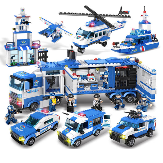 Bloques de Construcción Portaaviones Militar Policía para Niños - Image 4