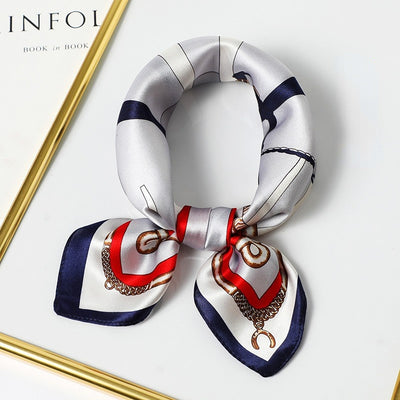 Pañuelo de Seda Cuadrado para Mujer - Diseño Estampado Versátil Primavera Verano - Image 23