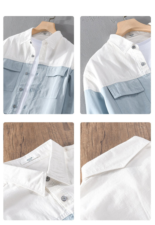 Camisa Casual de Algodón con Costuras Reforzadas para Hombre - Image 12