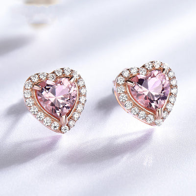Aretes de Plata 925 Corazón con Gemas - Diamantes para Mujer - Image 5