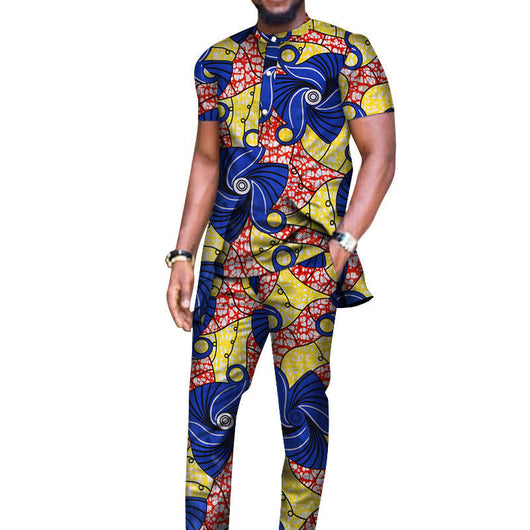 Conjunto Africano de Algodón para Hombre: Camisa Manga Larga y Pantalón - Image 20