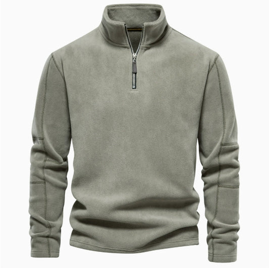 Sudadera Deportiva para Hombre con Cuello Alto y Cierre de Medio Zip