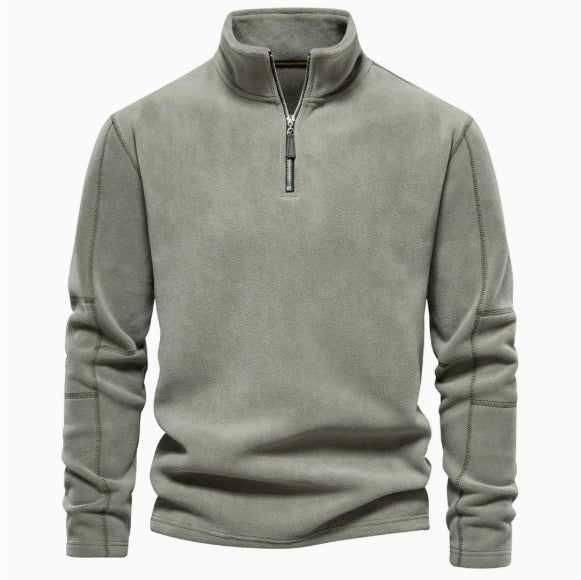 Sudadera Deportiva para Hombre con Cuello Alto y Cierre de Medio Zip