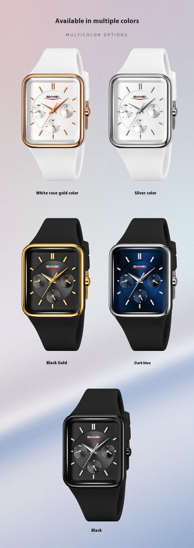 Reloj Cuadrado de Silicona Multifuncional Impermeable para Niñas - Image 12