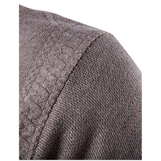 Cardigan Grueso Europeo para Hombre con Cierre de Cremallera y Cuello Solapa - Image 13