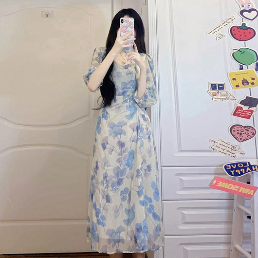 Vestido Floral de Chifón Diseño Francés Exclusivo para Mujer - Image 8