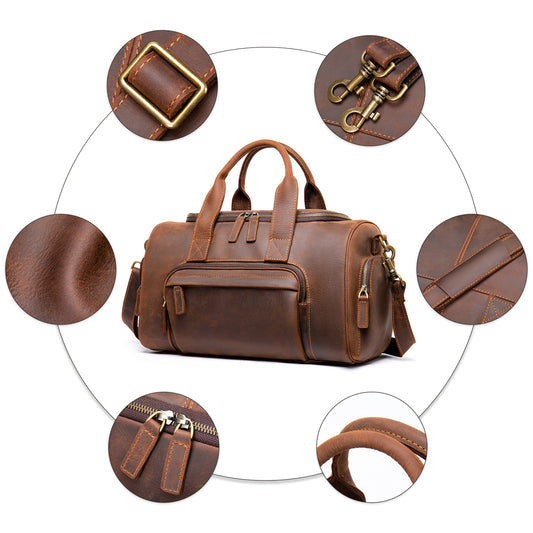 Bolsa de Viaje Cuero Genuino Estilo Retro - Equipaje de Mano Grande para Hombre - Image 2