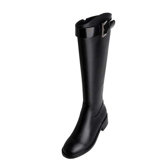 Botas de Cuero hasta la Rodilla - Corte Recto y Elegante