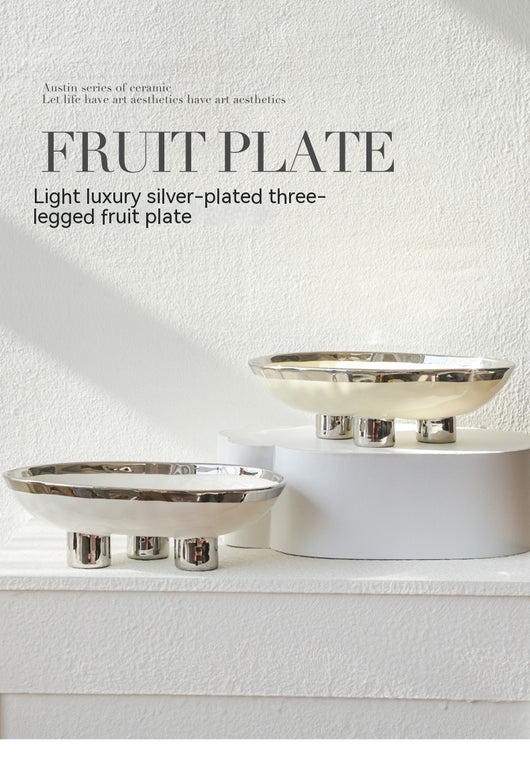 Plato de Frutas Minimalista de Cerámica Artesanal con Tres Patas - Image 12