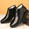 Zapatos de Cuero Genuino con Forro Polar para Hombre - Comodidad Invernal