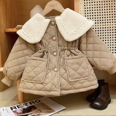 Abrigo Acolchado de Algodón y Terciopelo para Niñas - Image 7