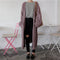 Suéter Cardigan Oversized de Punto Suelto y Manga Larga