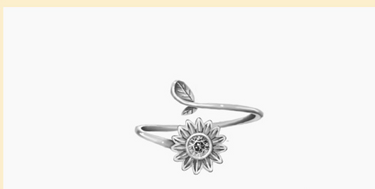 Anillo Ajustable Flor Margarita Plata Fina para Mujer - Image 3