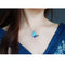 Azul Butterfly Ear Thread S925 Sterling Plateado Long Pearl H