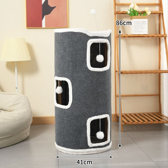 Villa para Gatos con Árbol Rascador y Nido Semicerrado