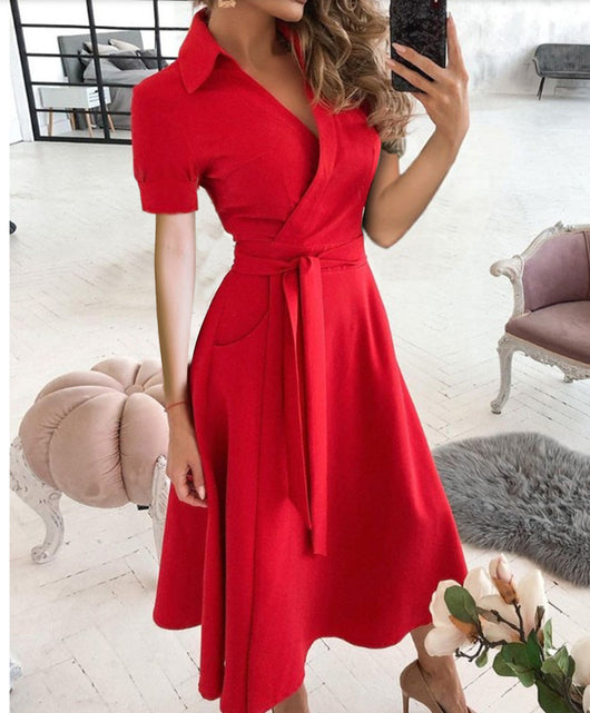 Vestido Largo Manga Larga Escote V Estampado para Mujer - Image 22