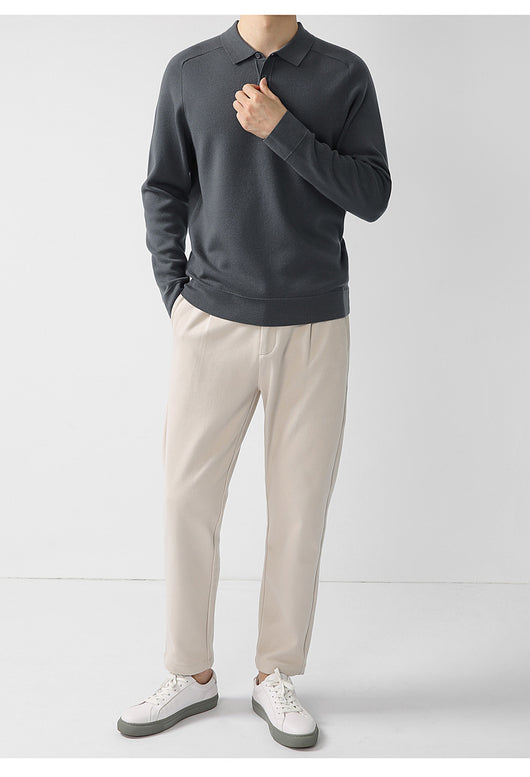Suéter de Punto Casual en Lana de Cordero - Diseño Liso y Moderno - Image 38
