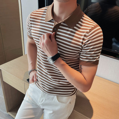 Camiseta Casual Hombre Tejida Elástica y Transpirable - Image 2