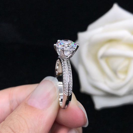 Anillo de Diamante Seis Garras para Pareja - Estilo Coreano - Image 10