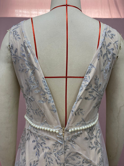 Vestido Largo Escote V Efecto Bronce - Image 13
