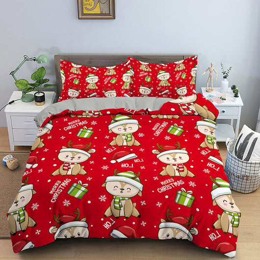 Juego de Cama Navideño Papá Noel Rojo - Diseño Digital 3 Piezas - Image 12