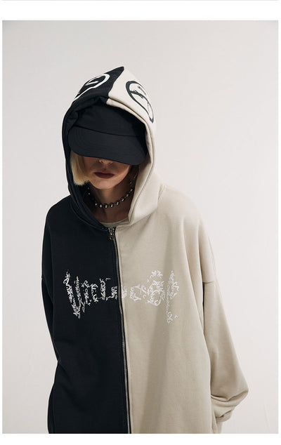Cardigan Sudadera con Cierre Estampado Emocional para Hombre - Image 8