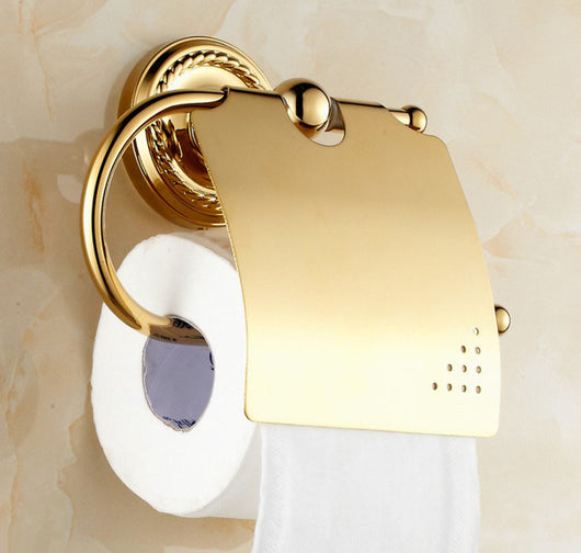 Portarrollos de Baño Dorado Lujo en Latón - Accesorío Pared Premium - Image 4