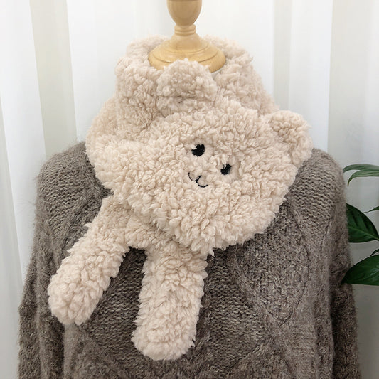 Bufanda Térmica de Lana Cordero con Diseño Osito Adorable para Invierno - Image 2