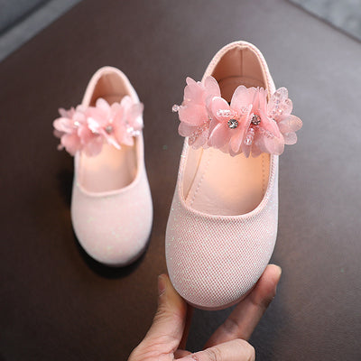 Zapatillas de Danza Infantil con Cristales y Flores - Diseño Elegante de Una Capa - Image 11