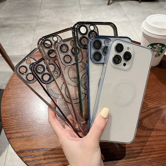 Funda Telefónica con Diamantes Electrochapados y Protector de Lente - Image 3