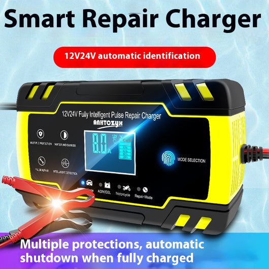 Cargador de Batería para Auto y Moto Inteligente