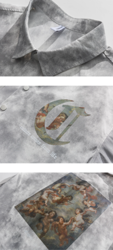 Chaqueta Camisa Casual Estampada Street Fashion Oversize - Image 12