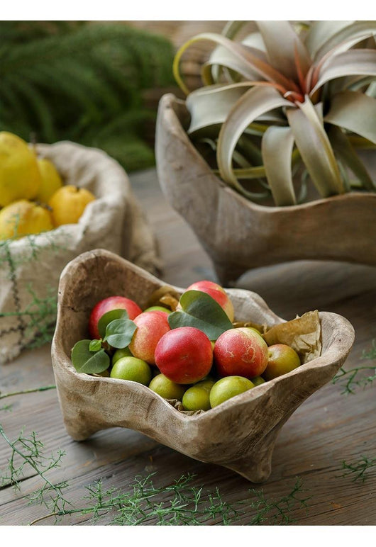 Bandeja de Madera Maciza con Patas - Diseño Irregular para Pan y Frutas - Image 12