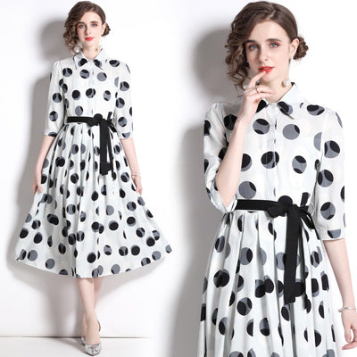 Vestido Camisero con Estampado de Lunares para Mujer - Image 6