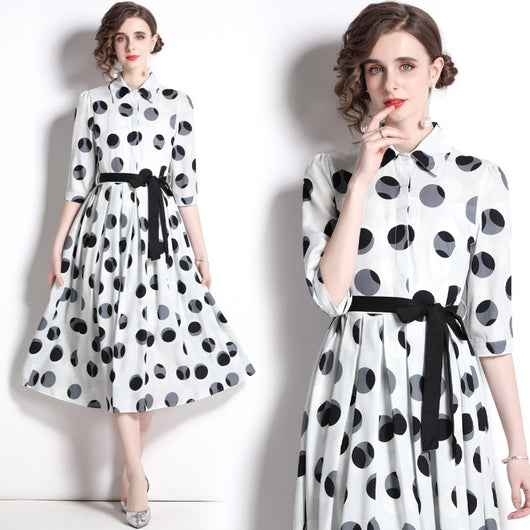 Vestido Camisero con Estampado de Lunares para Mujer - Image 6