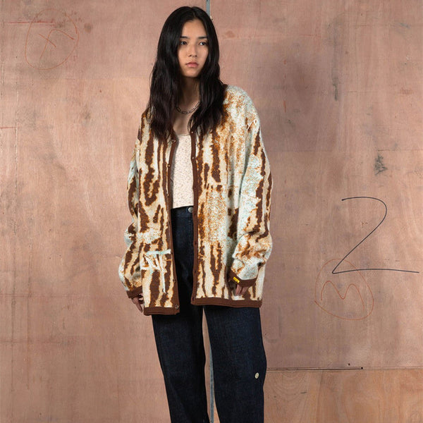 Cardigan de Punto con Estampado Animal para Mujer