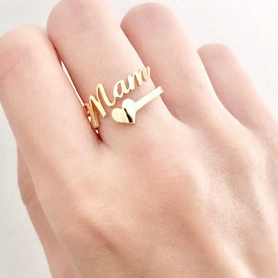 Anillo Personalizado de Acero Inoxidable con Nombre y Corazón para Hombre y Mujer - Image 5