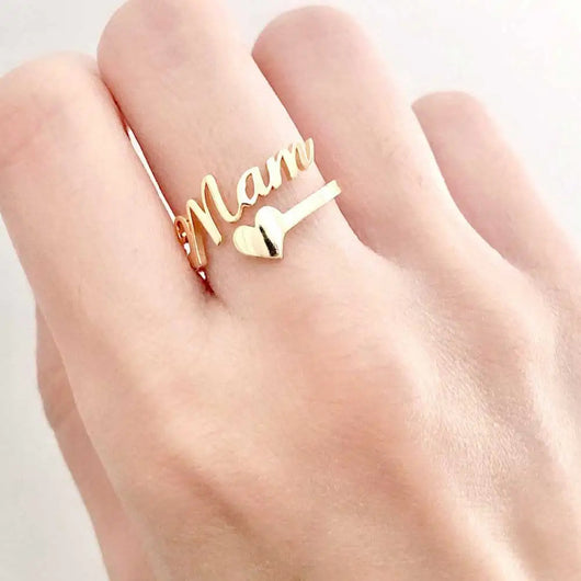 Anillo Personalizado de Acero Inoxidable con Nombre y Corazón para Hombre y Mujer - Image 5