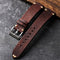 Handmade Soft Distressed Gray-brown Genuine Leather Watch Strap Brown Red 18mm