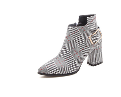 Botas Invierno Mujer Talla Grande - Diseño Escocés con Cierre Lateral - Image 5