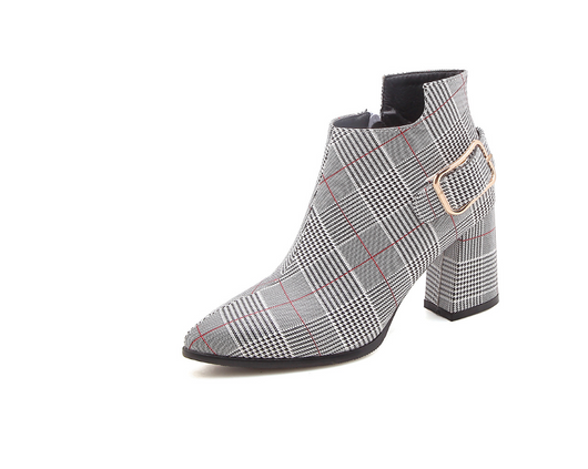Botas Invierno Mujer Talla Grande - Diseño Escocés con Cierre Lateral - Image 5