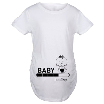 Camiseta Suelta de Maternidad con Estampado de Moda Manga Corta Talla Grande - Image 11