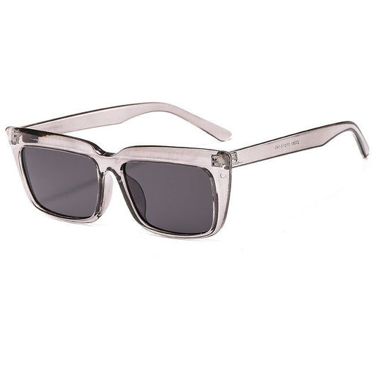 Light blue rectangular sunglasses with dark lenses and thick frames, angled to show the temples and front. - Image 8