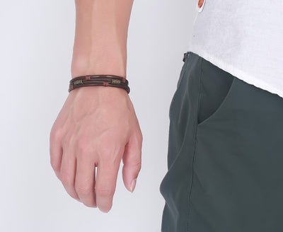 Pulsera de Cuero Trenzado Estilo Vintage para Hombre - Image 4