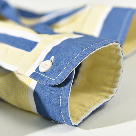 Camisa Holgada de Hombros Caídos con Rayas para Hombre - Image 11