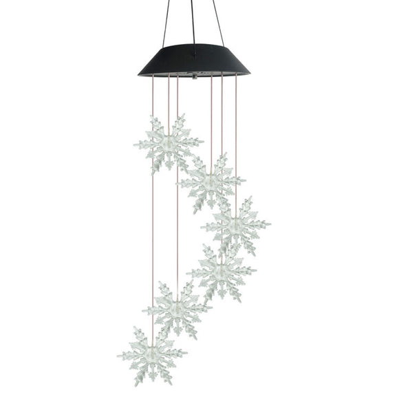Lámpara Solar Copo de Nieve Navideño con Sonido