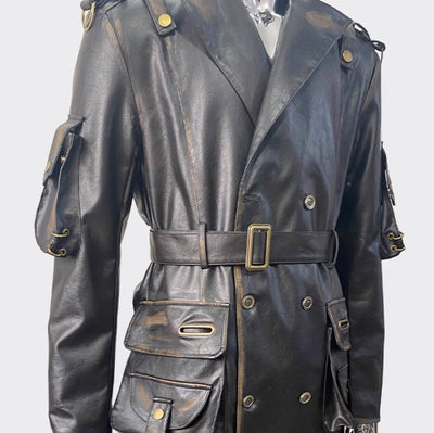 Chaqueta de Cuero para Motociclista Talla Grande - Image 3