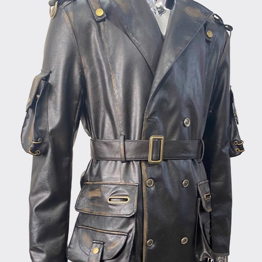 Chaqueta de Cuero para Motociclista Talla Grande - Image 3