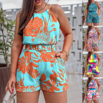 Traje Casual de Dos Piezas con Estampado y Cinturón para Mujer - Image 8