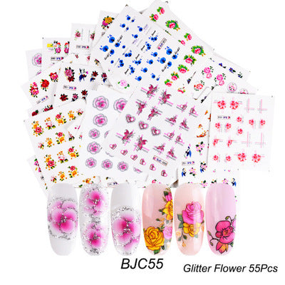 Pegatinas de Agua para Uñas con Diseños de Mariposas, Frutas y Flores Doradas - Image 13